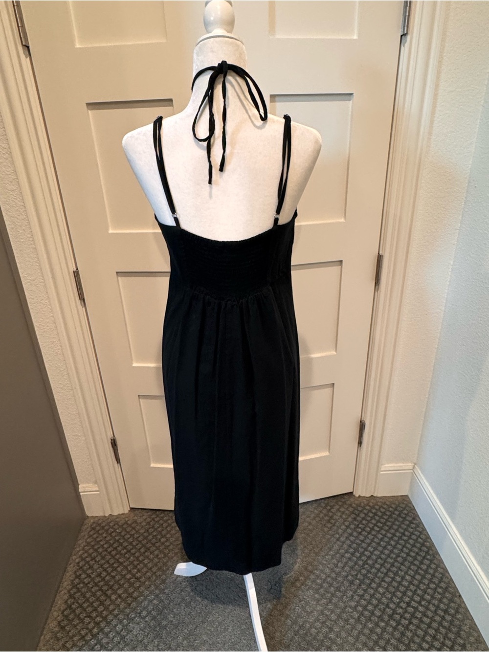 Universal Thread Black Halter Midi Dress with V-Notch - Picture 2 of 3